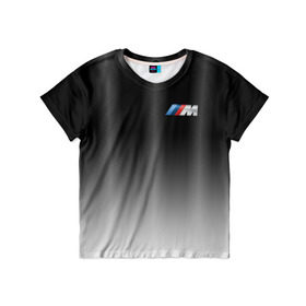 Детская футболка 3D с принтом BMW 2018 Black Gradient в Екатеринбурге, 100% гипоаллергенный полиэфир | прямой крой, круглый вырез горловины, длина до линии бедер, чуть спущенное плечо, ткань немного тянется | bmw | автомобильные | бмв | машины