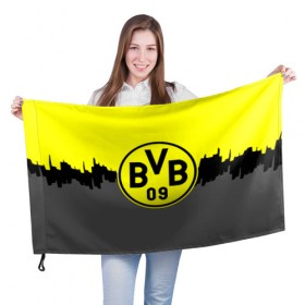 Флаг 3D с принтом FC Borussia 2018 Paints в Екатеринбурге, 100% полиэстер | плотность ткани — 95 г/м2, размер — 67 х 109 см. Принт наносится с одной стороны | borussia dortmund | fc | боруссия | спорт | спортивные | фк | футбол