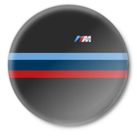 Значок с принтом BMW 2018 M Sport в Екатеринбурге,  металл | круглая форма, металлическая застежка в виде булавки | bmw | автомобиль | автомобильные | бмв | машины