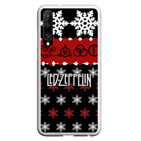 Чехол для Honor P30 с принтом Праздничный Led Zeppelin в Екатеринбурге, Силикон | Область печати: задняя сторона чехла, без боковых панелей | led zeppelin | блюз | группа | джимми пейдж | джон генри бонэм | джон пол джонс | знак | красный | лед зепелен | лед зеппелин | метал | надпись | новогодний | новый год | праздник | роберт плант | рождество