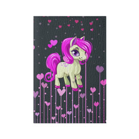 Обложка для паспорта матовая кожа с принтом Pony в Екатеринбурге, натуральная матовая кожа | размер 19,3 х 13,7 см; прозрачные пластиковые крепления | pink | poni | pony | лошадка | лошадь | пони | розовый
