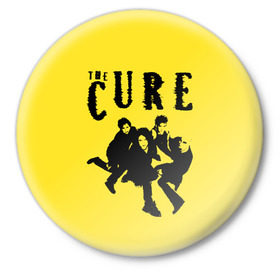 Значок с принтом The Cure в Екатеринбурге,  металл | круглая форма, металлическая застежка в виде булавки | robert smith | rock band | the cure | uk | британия | роберт смит | рок группа