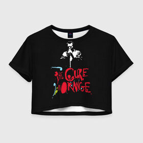 Женская футболка 3D укороченная с принтом The Cure в Екатеринбурге, 100% полиэстер | круглая горловина, длина футболки до линии талии, рукава с отворотами | robert smith | rock band | the cure | uk | британия | роберт смит | рок группа