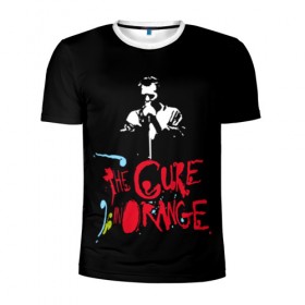 Мужская футболка 3D спортивная с принтом The Cure в Екатеринбурге, 100% полиэстер с улучшенными характеристиками | приталенный силуэт, круглая горловина, широкие плечи, сужается к линии бедра | robert smith | rock band | the cure | uk | британия | роберт смит | рок группа