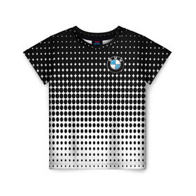 Детская футболка 3D с принтом BMW 2018 Black and White IV в Екатеринбурге, 100% гипоаллергенный полиэфир | прямой крой, круглый вырез горловины, длина до линии бедер, чуть спущенное плечо, ткань немного тянется | bmw | автомобильные | бмв | машины