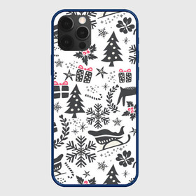 Чехол для iPhone 12 Pro Max с принтом Дуx рождества в Екатеринбурге, Силикон |  | год | елка | зима | колокольчик  | новый | олень | подарки | праздник | сани | снег | снежинки | узор