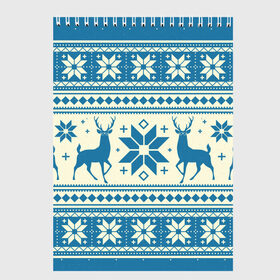 Скетчбук с принтом Наш веселый Новый год в Екатеринбурге, 100% бумага
 | 48 листов, плотность листов — 100 г/м2, плотность картонной обложки — 250 г/м2. Листы скреплены сверху удобной пружинной спиралью | новый год | олень | свитер | снег | снежинки | узор