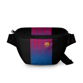Поясная сумка 3D с принтом FC Barcelona 2018 в Екатеринбурге, 100% полиэстер | плотная ткань, ремень с регулируемой длиной, внутри несколько карманов для мелочей, основное отделение и карман с обратной стороны сумки застегиваются на молнию | fc | fc barcelona | fcb | барселона | спорт | спортивные | футбол | футбольный клуб