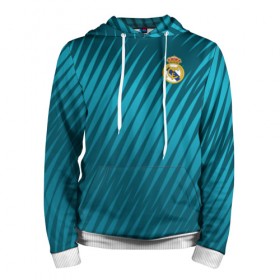 Мужская толстовка 3D с принтом Real Madrid 2018 Sportwear в Екатеринбурге, 100% полиэстер | двухслойный капюшон со шнурком для регулировки, мягкие манжеты на рукавах и по низу толстовки, спереди карман-кенгуру с мягким внутренним слоем. | Тематика изображения на принте: 