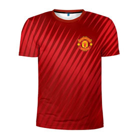 Мужская футболка 3D спортивная с принтом Manchester United Sportwear в Екатеринбурге, 100% полиэстер с улучшенными характеристиками | приталенный силуэт, круглая горловина, широкие плечи, сужается к линии бедра | Тематика изображения на принте: emirates | fc | manchester united | геометрия | манчестер юнайтед | спорт | футбол | футбольный клуб | эмблема