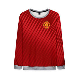 Мужской свитшот 3D с принтом Manchester United Sportwear в Екатеринбурге, 100% полиэстер с мягким внутренним слоем | круглый вырез горловины, мягкая резинка на манжетах и поясе, свободная посадка по фигуре | Тематика изображения на принте: emirates | fc | manchester united | геометрия | манчестер юнайтед | спорт | футбол | футбольный клуб | эмблема