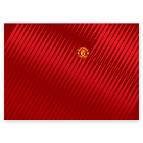 Поздравительная открытка с принтом Manchester United Sportwear в Екатеринбурге, 100% бумага | плотность бумаги 280 г/м2, матовая, на обратной стороне линовка и место для марки
 | Тематика изображения на принте: emirates | fc | manchester united | геометрия | манчестер юнайтед | спорт | футбол | футбольный клуб | эмблема