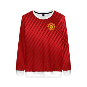 Женский свитшот 3D с принтом Manchester United Sportwear в Екатеринбурге, 100% полиэстер с мягким внутренним слоем | круглый вырез горловины, мягкая резинка на манжетах и поясе, свободная посадка по фигуре | emirates | fc | manchester united | геометрия | манчестер юнайтед | спорт | футбол | футбольный клуб | эмблема