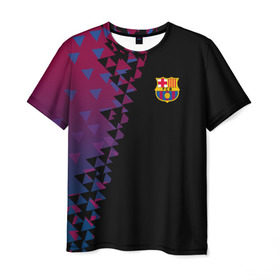 Мужская футболка 3D с принтом FC Barcelona 2018 Премиум в Екатеринбурге, 100% полиэфир | прямой крой, круглый вырез горловины, длина до линии бедер | 