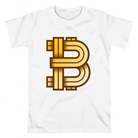 Мужская футболка хлопок с принтом Bitcoin is a new era! в Екатеринбурге, 100% хлопок | прямой крой, круглый вырез горловины, длина до линии бедер, слегка спущенное плечо. | bitcoin | btc | биткоин