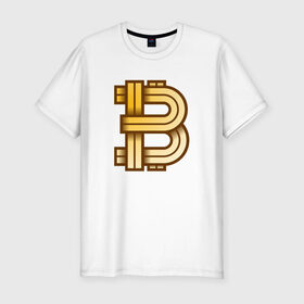 Мужская футболка премиум с принтом Bitcoin is a new era! в Екатеринбурге, 92% хлопок, 8% лайкра | приталенный силуэт, круглый вырез ворота, длина до линии бедра, короткий рукав | bitcoin | btc | биткоин