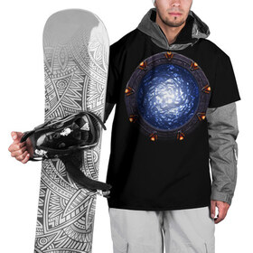 Накидка на куртку 3D с принтом Stargate в Екатеринбурге, 100% полиэстер |  | sg1 | wormhole | другие миры | зв1 | звёздные врата | кротовая нора | портал | тоннель | червоточина