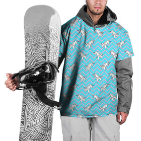 Накидка на куртку 3D с принтом Бумажный единорог - зигзаг в Екатеринбурге, 100% полиэстер |  | magic | unocorn | единорог | зигзаг | линия | оригами | паттерн