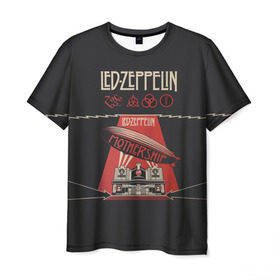 Мужская футболка 3D с принтом Led Zeppelin в Екатеринбурге, 100% полиэфир | прямой крой, круглый вырез горловины, длина до линии бедер | Тематика изображения на принте: led | led zeppelin | блюз | группа | джимми пейдж | джон генри бонэм | джон пол джонс | лед зепелен | лед зеппелин | метал | роберт плант | рок | тяжелый | фолк | хард | хардрок | хеви | хевиметал