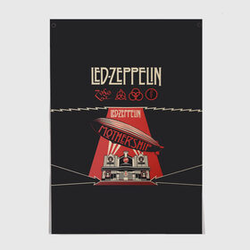 Постер с принтом Led Zeppelin в Екатеринбурге, 100% бумага
 | бумага, плотность 150 мг. Матовая, но за счет высокого коэффициента гладкости имеет небольшой блеск и дает на свету блики, но в отличии от глянцевой бумаги не покрыта лаком | Тематика изображения на принте: led | led zeppelin | блюз | группа | джимми пейдж | джон генри бонэм | джон пол джонс | лед зепелен | лед зеппелин | метал | роберт плант | рок | тяжелый | фолк | хард | хардрок | хеви | хевиметал