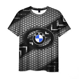 Мужская футболка 3D с принтом BMW Carboniferous 2018 в Екатеринбурге, 100% полиэфир | прямой крой, круглый вырез горловины, длина до линии бедер | abstraction | carboniferous | карбон | текстуры