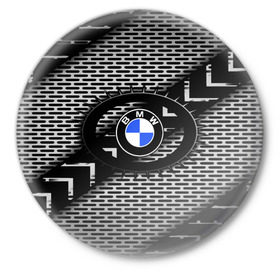 Значок с принтом BMW Carboniferous 2018 в Екатеринбурге,  металл | круглая форма, металлическая застежка в виде булавки | abstraction | carboniferous | карбон | текстуры