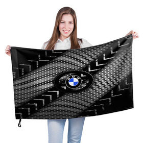 Флаг 3D с принтом BMW Carboniferous 2018 в Екатеринбурге, 100% полиэстер | плотность ткани — 95 г/м2, размер — 67 х 109 см. Принт наносится с одной стороны | abstraction | carboniferous | карбон | текстуры