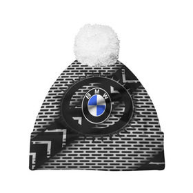 Шапка 3D c помпоном с принтом BMW Carboniferous 2018 в Екатеринбурге, 100% полиэстер | универсальный размер, печать по всей поверхности изделия | abstraction | carboniferous | карбон | текстуры