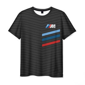Мужская футболка 3D с принтом BMW Tricolor Sport в Екатеринбурге, 100% полиэфир | прямой крой, круглый вырез горловины, длина до линии бедер | bmw | автомобильные | бмв | машины
