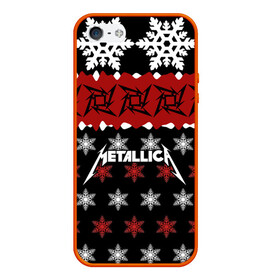 Чехол для iPhone 5/5S матовый с принтом Metallica в Екатеринбурге, Силикон | Область печати: задняя сторона чехла, без боковых панелей | metallica | джеймс хэтфилд | кирк хэмметт | ларс ульрих | метал | металика | металлика | новогодний | новый год | роберт трухильо | рождество | рок | снежинки | трэш | трэшметал | хард | хардрок | хеви