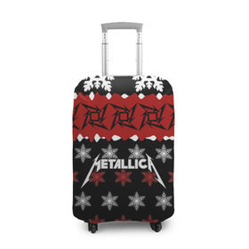 Чехол для чемодана 3D с принтом Metallica в Екатеринбурге, 86% полиэфир, 14% спандекс | двустороннее нанесение принта, прорези для ручек и колес | metallica | джеймс хэтфилд | кирк хэмметт | ларс ульрих | метал | металика | металлика | новогодний | новый год | роберт трухильо | рождество | рок | снежинки | трэш | трэшметал | хард | хардрок | хеви