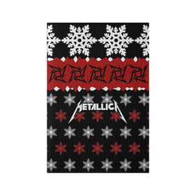 Обложка для паспорта матовая кожа с принтом Metallica в Екатеринбурге, натуральная матовая кожа | размер 19,3 х 13,7 см; прозрачные пластиковые крепления | Тематика изображения на принте: metallica | джеймс хэтфилд | кирк хэмметт | ларс ульрих | метал | металика | металлика | новогодний | новый год | роберт трухильо | рождество | рок | снежинки | трэш | трэшметал | хард | хардрок | хеви