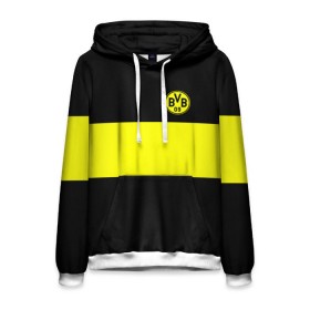 Мужская толстовка 3D с принтом Borussia 2018 Black and Yellow в Екатеринбурге, 100% полиэстер | двухслойный капюшон со шнурком для регулировки, мягкие манжеты на рукавах и по низу толстовки, спереди карман-кенгуру с мягким внутренним слоем. | Тематика изображения на принте: боруссия | дортмунд