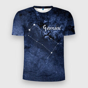 Мужская футболка 3D спортивная с принтом Близнецы (Gemini) в Екатеринбурге, 100% полиэстер с улучшенными характеристиками | приталенный силуэт, круглая горловина, широкие плечи, сужается к линии бедра | gemini | близнецы | звезды | знаки зодиака | космос | созвездие