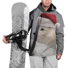 Накидка на куртку 3D с принтом Новогодний Лис в Екатеринбурге, 100% полиэстер |  | christmas | fox | holidays | new | year | год | дикие | животные | лиса | новый | праздники | рождество