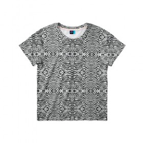 Детская футболка 3D с принтом Зебра в Екатеринбурге, 100% гипоаллергенный полиэфир | прямой крой, круглый вырез горловины, длина до линии бедер, чуть спущенное плечо, ткань немного тянется | Тематика изображения на принте: африка | зебра | текстура