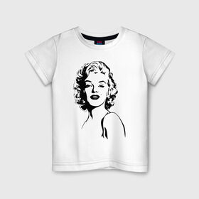 Детская футболка хлопок с принтом Мэрилин Монро в Екатеринбурге, 100% хлопок | круглый вырез горловины, полуприлегающий силуэт, длина до линии бедер | Тематика изображения на принте: 