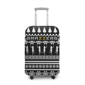 Чехол для чемодана 3D с принтом Brazzers Новогодний в Екатеринбурге, 86% полиэфир, 14% спандекс | двустороннее нанесение принта, прорези для ручек и колес | brand | brazzers | fake taxi | faketaxi | hub | mode | new year | playboy | бразерс | бренд | мода | новогодний | новогодний brazzers | новогодний браззерс | новый год | фейк такси