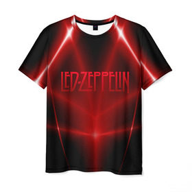 Мужская футболка 3D с принтом Led Zeppelin в Екатеринбурге, 100% полиэфир | прямой крой, круглый вырез горловины, длина до линии бедер | 