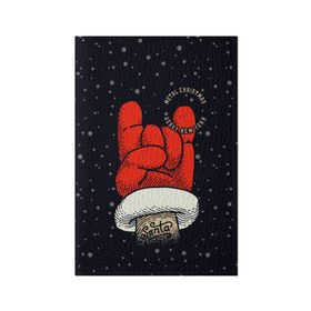Обложка для паспорта матовая кожа с принтом Metal Christmas Heavy New Year в Екатеринбурге, натуральная матовая кожа | размер 19,3 х 13,7 см; прозрачные пластиковые крепления | Тематика изображения на принте: christmas | gesture | hand | heavy new year | holiday | metal christmas | music | new year | rock | santa claus | snow | winter | жест | зима | металл рождество | музыка | новый год | праздник | рождество | рок | рука | санта клаус | снег | тяжелый новый 