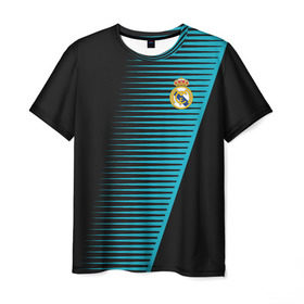 Мужская футболка 3D с принтом Real Madrid Creative uniform в Екатеринбурге, 100% полиэфир | прямой крой, круглый вырез горловины, длина до линии бедер | fc | real madrid | реал мадрид | спорт | спортивные | фк | футбол | футбольный клуб