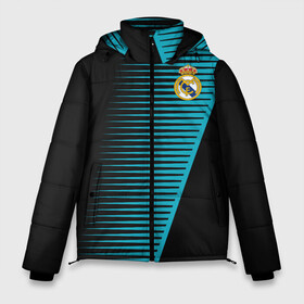 Мужская зимняя куртка 3D с принтом Real Madrid Creative uniform в Екатеринбурге, верх — 100% полиэстер; подкладка — 100% полиэстер; утеплитель — 100% полиэстер | длина ниже бедра, свободный силуэт Оверсайз. Есть воротник-стойка, отстегивающийся капюшон и ветрозащитная планка. 

Боковые карманы с листочкой на кнопках и внутренний карман на молнии. | Тематика изображения на принте: fc | real madrid | реал мадрид | спорт | спортивные | фк | футбол | футбольный клуб