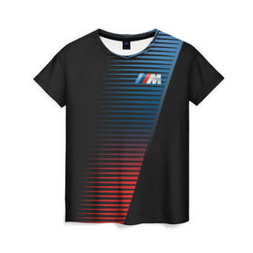 Женская футболка 3D с принтом BMW 2018 Brand Colors Lines в Екатеринбурге, 100% полиэфир ( синтетическое хлопкоподобное полотно) | прямой крой, круглый вырез горловины, длина до линии бедер | 