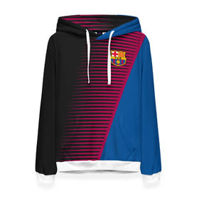 Женская толстовка 3D с принтом FC Barca 2018 Creative uniform в Екатеринбурге, 100% полиэстер  | двухслойный капюшон со шнурком для регулировки, мягкие манжеты на рукавах и по низу толстовки, спереди карман-кенгуру с мягким внутренним слоем. | fc | fc barcelona | fcb | барселона | спорт | спортивные | фк | футбол | футбольный клуб