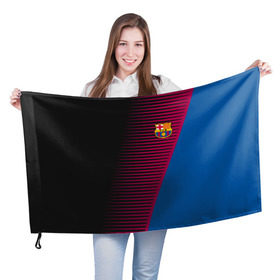 Флаг 3D с принтом FC Barca 2018 Creative uniform в Екатеринбурге, 100% полиэстер | плотность ткани — 95 г/м2, размер — 67 х 109 см. Принт наносится с одной стороны | fc | fc barcelona | fcb | барселона | спорт | спортивные | фк | футбол | футбольный клуб