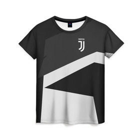 Женская футболка 3D с принтом Juventus 2018 Geometry Sport в Екатеринбурге, 100% полиэфир ( синтетическое хлопкоподобное полотно) | прямой крой, круглый вырез горловины, длина до линии бедер | fc | juventus | спорт | спортивные | фк | футбол | футбольный клуб | ювентус