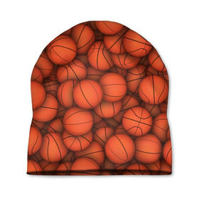 Шапка 3D с принтом Баскетбольные мячи в Екатеринбурге, 100% полиэстер | универсальный размер, печать по всей поверхности изделия | basketball | баскетбол | мяч | мячик | оранжевый | паттерн | спорт | текстура