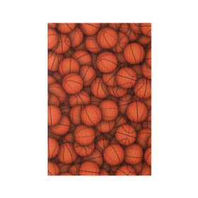 Обложка для паспорта матовая кожа с принтом Баскетбольные мячи в Екатеринбурге, натуральная матовая кожа | размер 19,3 х 13,7 см; прозрачные пластиковые крепления | basketball | баскетбол | мяч | мячик | оранжевый | паттерн | спорт | текстура