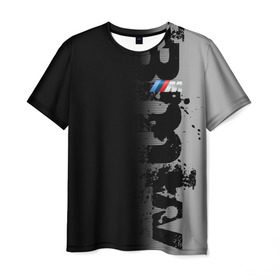 Мужская футболка 3D с принтом BMW 2018 M Black Grey в Екатеринбурге, 100% полиэфир | прямой крой, круглый вырез горловины, длина до линии бедер | bmw | bmw motorsport | bmw performance | carbon | m | motorsport | performance | sport | бмв | карбон | моторспорт | спорт