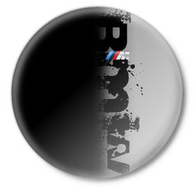 Значок с принтом BMW 2018 M Black Grey в Екатеринбурге,  металл | круглая форма, металлическая застежка в виде булавки | Тематика изображения на принте: bmw | bmw motorsport | bmw performance | carbon | m | motorsport | performance | sport | бмв | карбон | моторспорт | спорт